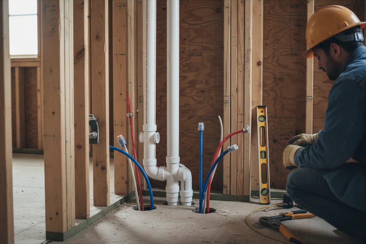 Drain and supply rough-in during Garbage Disposal Repair in Brooks